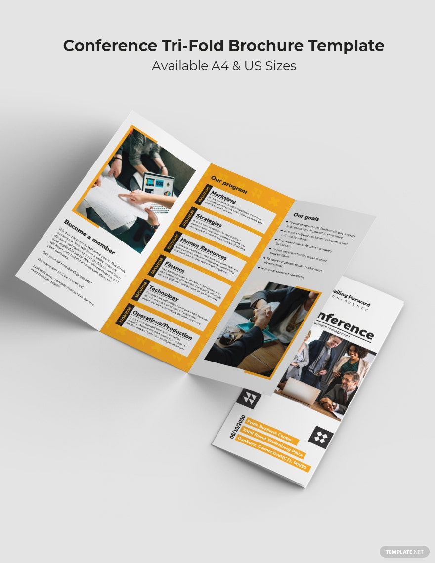 Conference Tri-Fold Brochure Templates - Design, Free, Download  Inside Membership Brochure Template