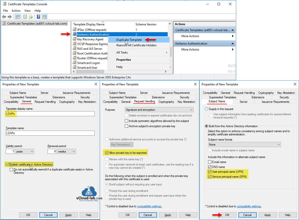 Configuring Secure LDAPs on Domain Controller  vGeek - Tales from  Throughout Domain Controller Certificate Template