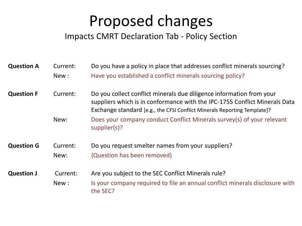 Conflict Minerals Update - ppt download Within Eicc Conflict Minerals Reporting Template