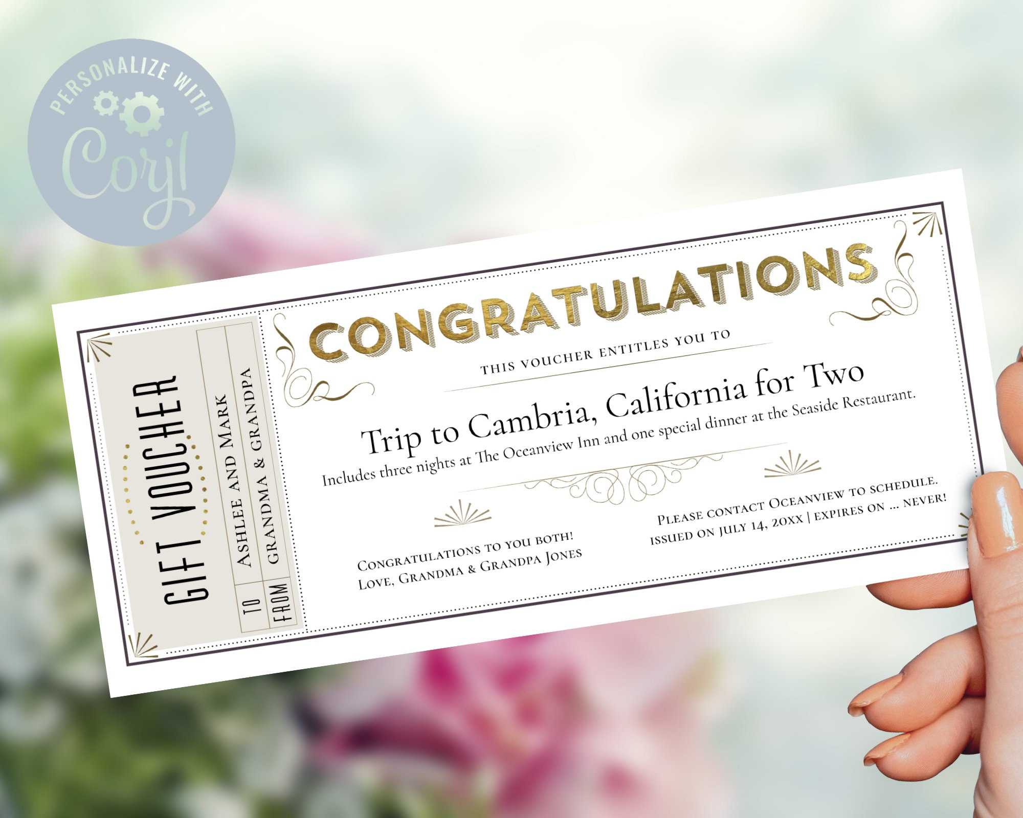 Congratulations Gift Certificate Template / Editable Gift - Etsy With Regard To This Certificate Entitles The Bearer To Template Congratulations Gift Certificate Template / Editable Gift - Etsy With Regard To This Certificate Entitles The Bearer To Template