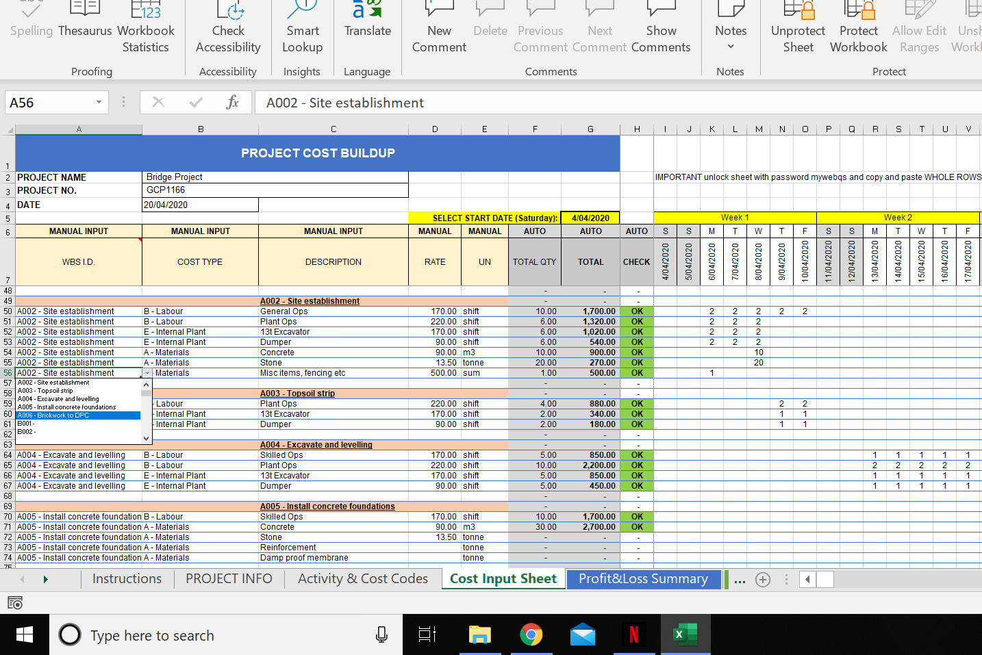 Construction Budget Excel Template / Cost Control Template - webQS Intended For Construction Cost Report Template