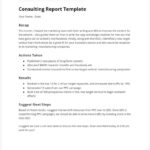 Consulting Report Template (For Any Type Of Consultant  Intended For Consultant Report Template