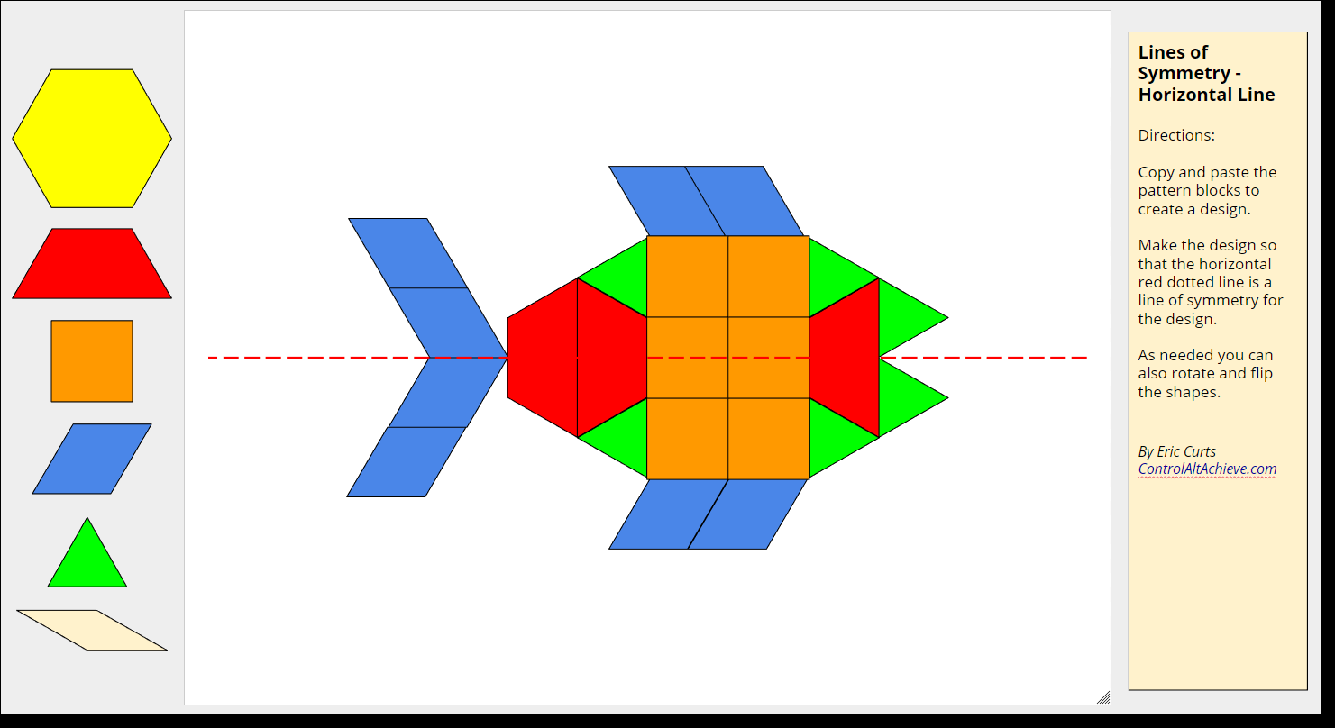 Control Alt Achieve: Pattern Block Templates And Activities With  Within Blank Pattern Block Templates