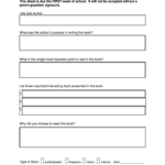 Cooper Middle School 10 Grade Summer Non Fiction Book Form: Fill  For Nonfiction Book Report Template