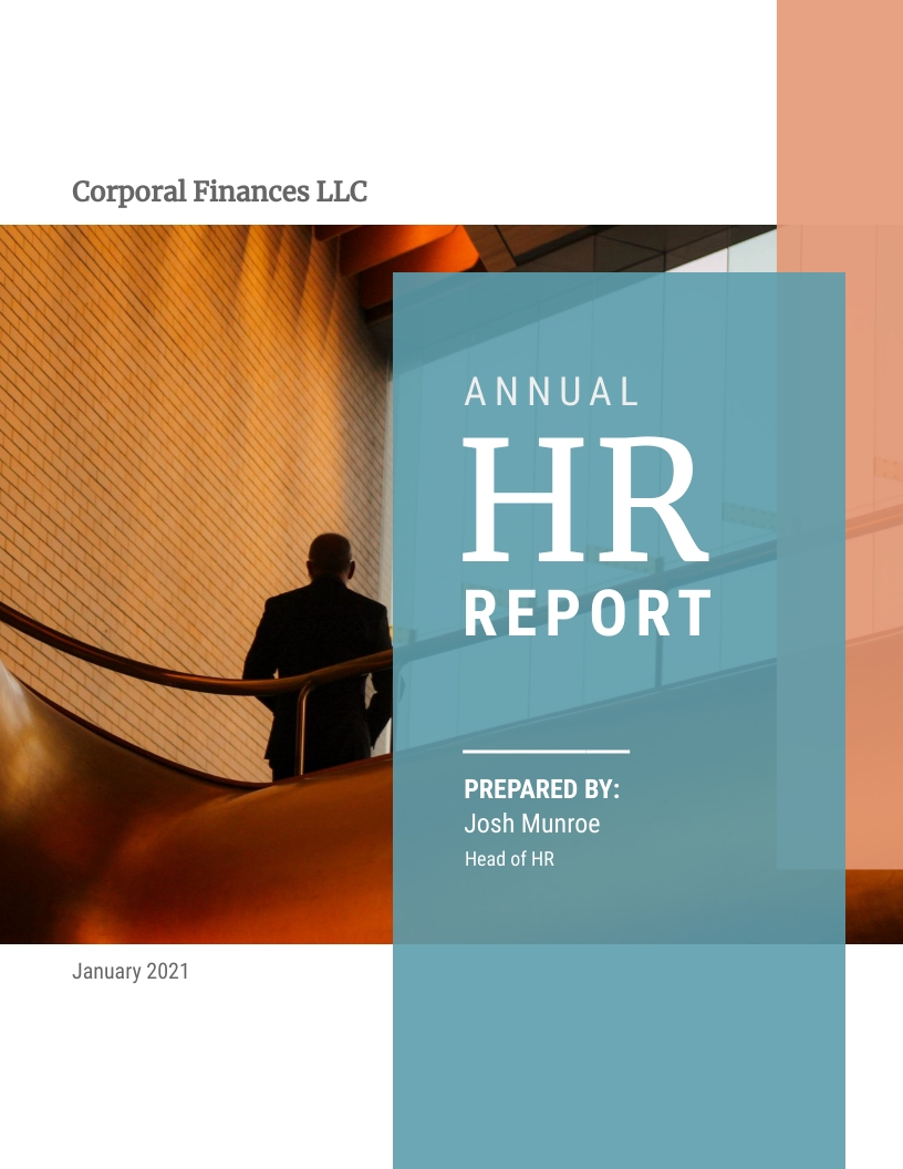 Corporate Annual HR Report Template  Visme
