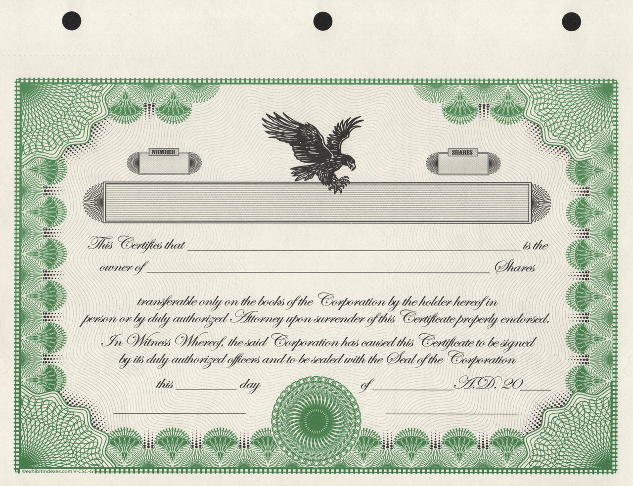 Corporate Stock Certificates