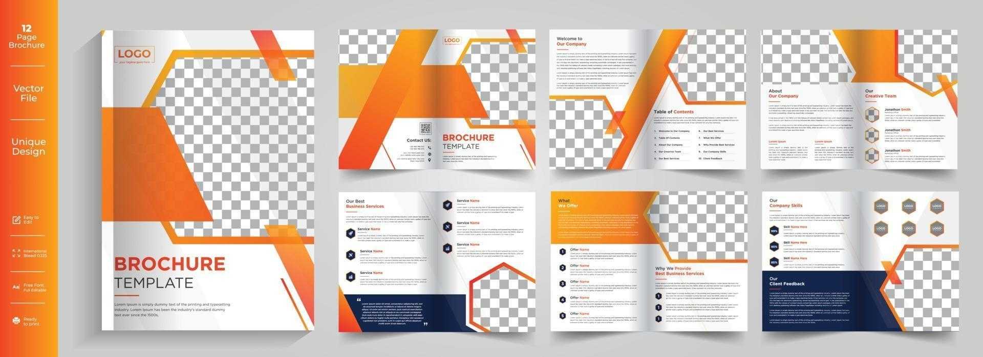 Corporate Theme 10 Pages Business Company Profile Brochure Design  For 12 Page Brochure Template