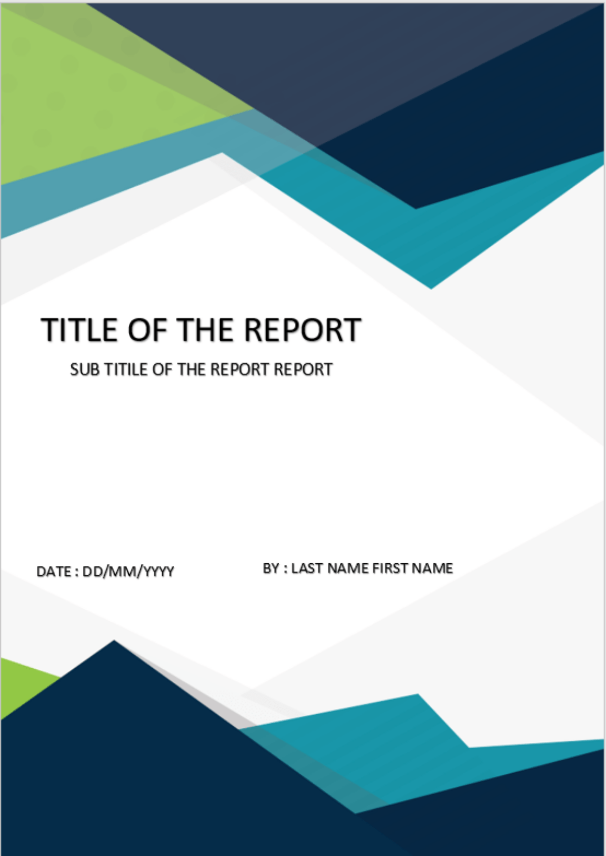 Cover Page - Download Template For MS Word - Mountains Shape Cover Throughout Report Cover Page Template Word