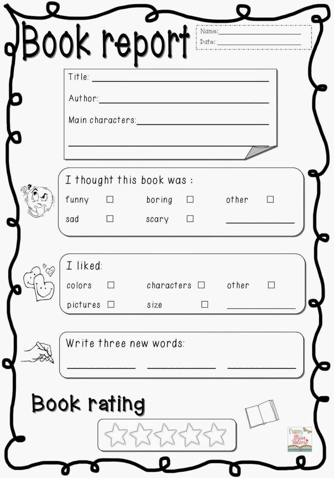 Image 8 for Skeleton Book Report Template