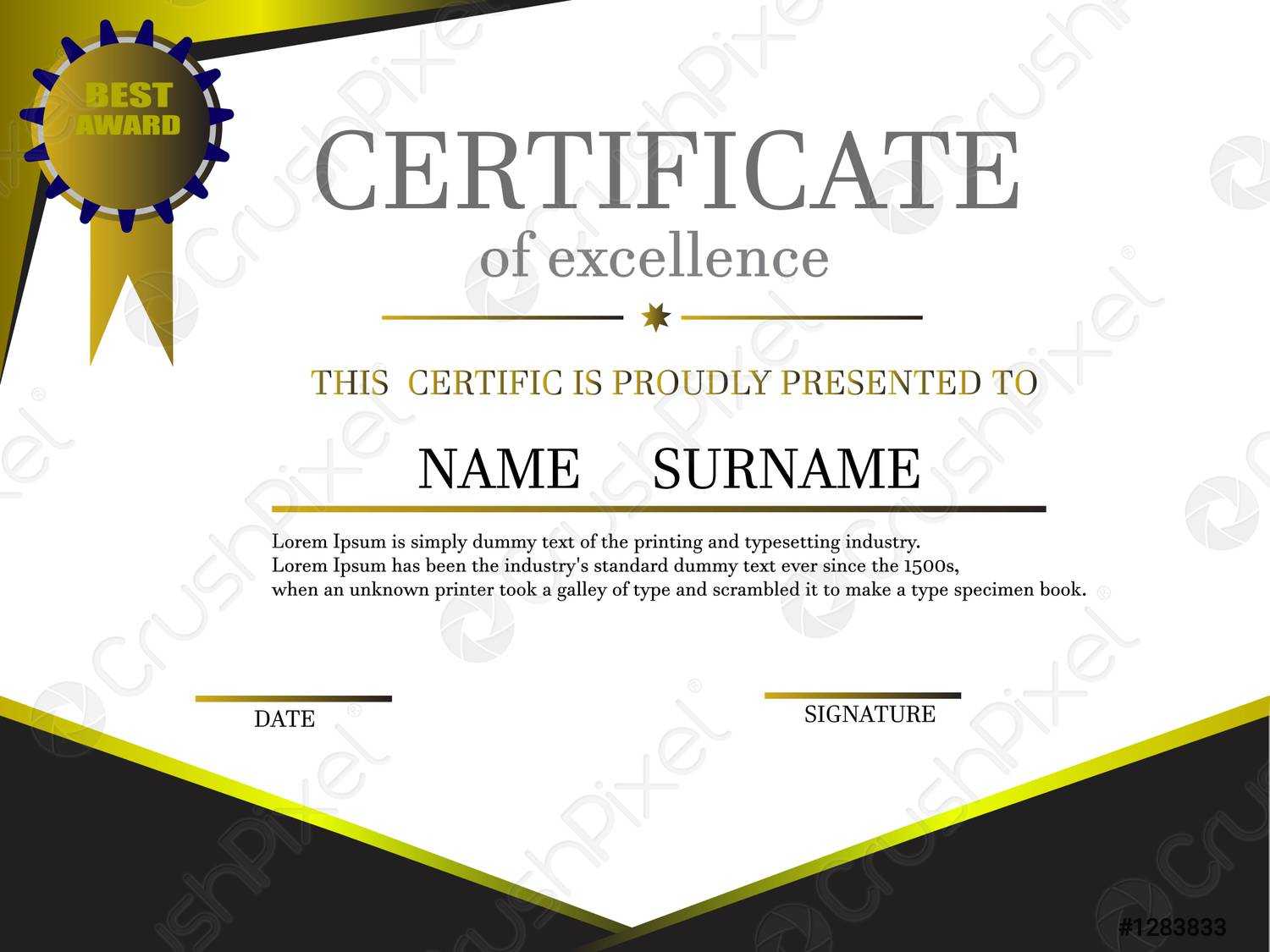 Creative Certificate Of Appreciation Award Template Illustration  In Formal Certificate Of Appreciation Template