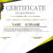 Creative Certificate Of Appreciation Award Template Illustration  Throughout Generic Certificate Template