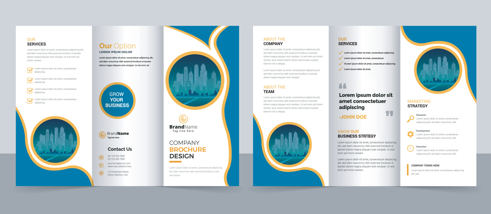 Creative corporate modern business trifold brochure template  Pertaining To Letter Size Brochure Template