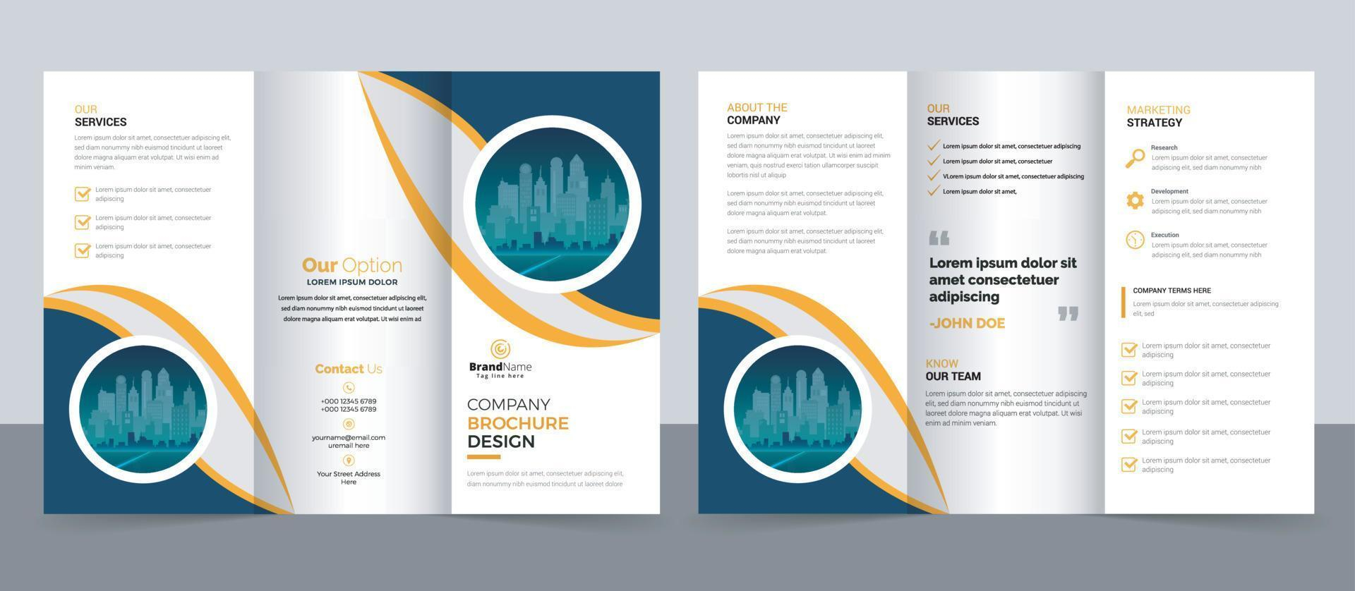 Creative Corporate Modern Business Trifold Brochure Template  Within Letter Size Brochure Template