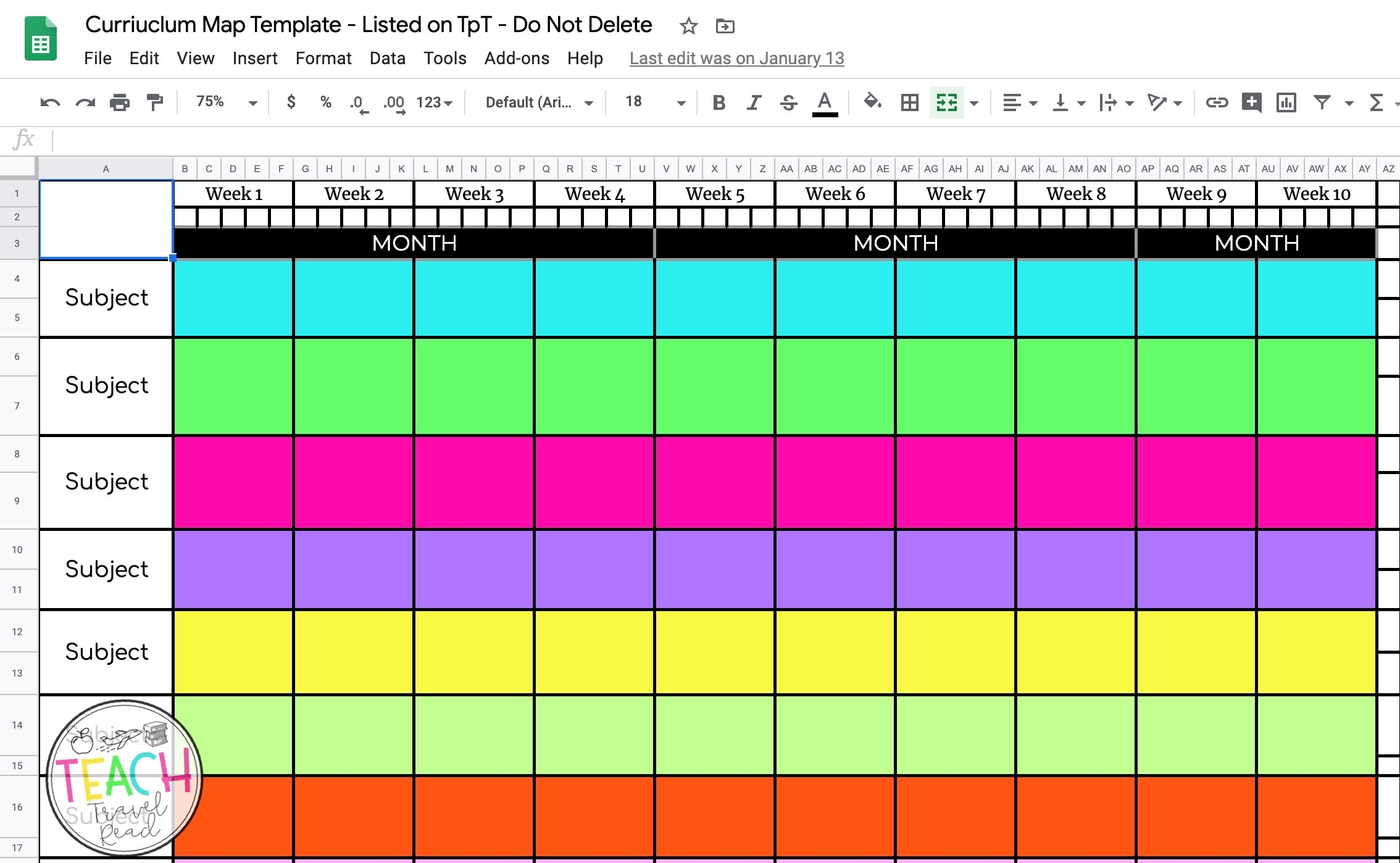 Curriculum Mapping Using Google Sheets » Teach Travel Read Pertaining To Blank Curriculum Map Template