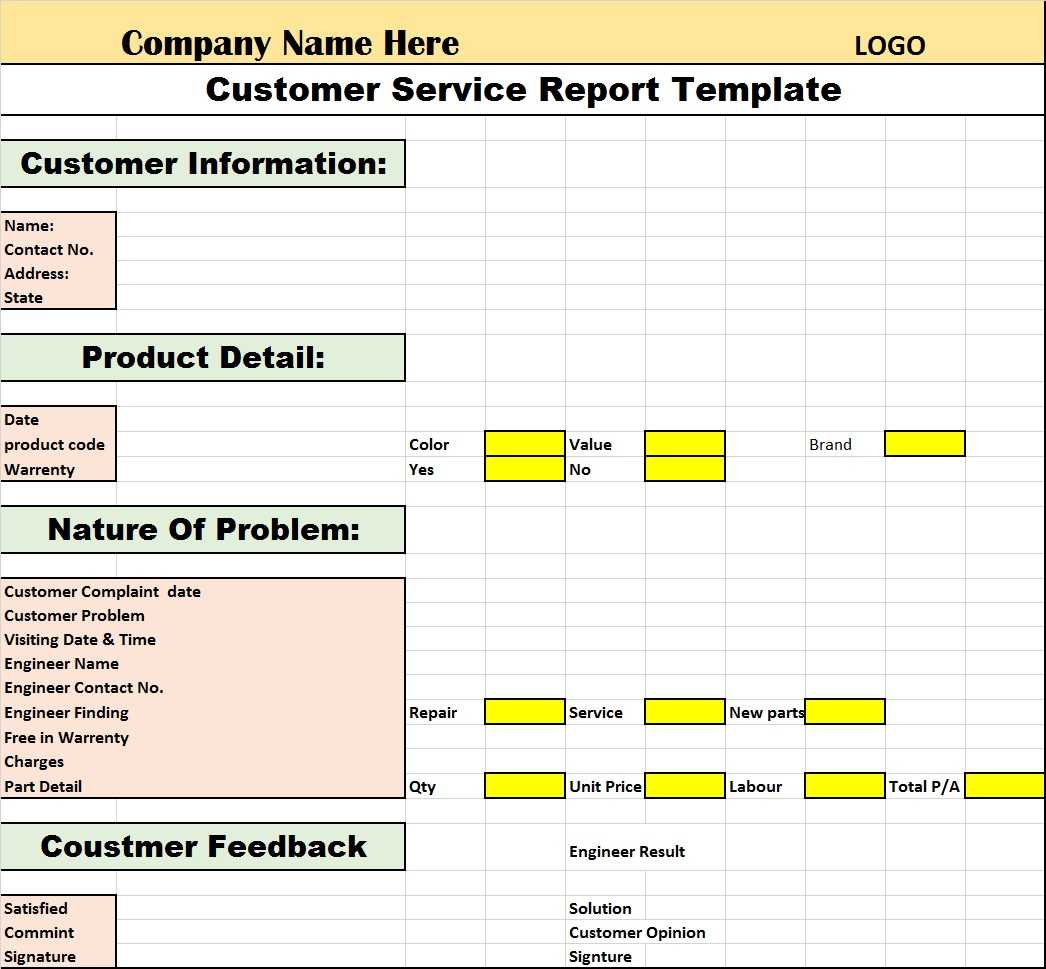 Customer Service Report Template – Free Report Templates For Service Review Report Template