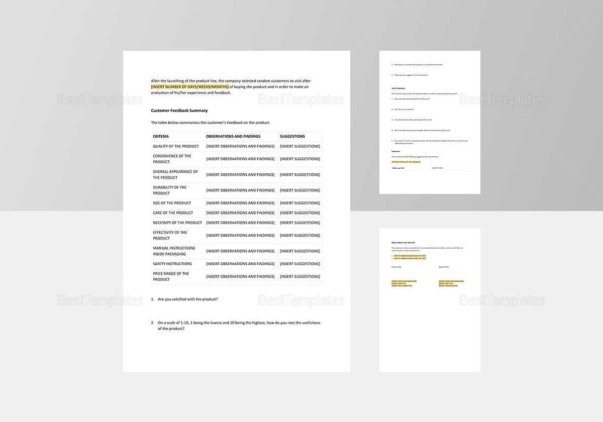 Customer Visit Report Template in Word, Apple Pages Pertaining To Customer Visit Report Format Templates