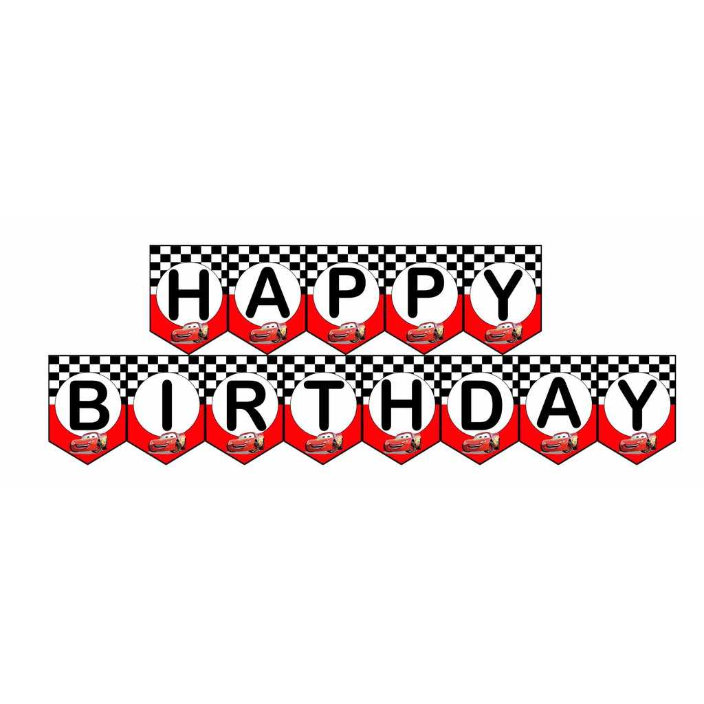 Customized Cars Mcqueen Happy Birthday Banner DESIGN NO