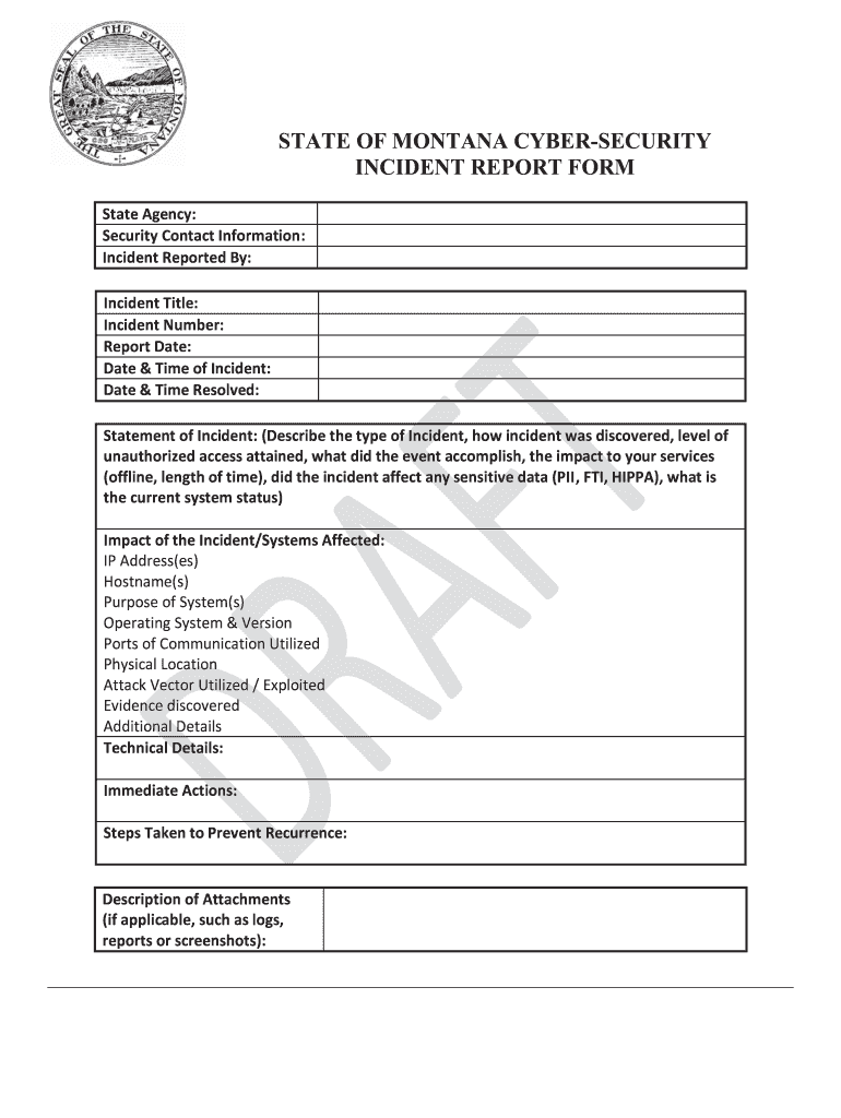 cyber security incident report: Fill out & sign online  DocHub In Information Security Report Template