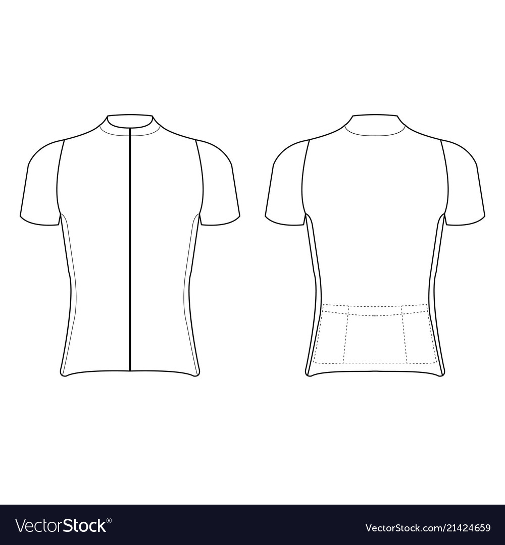 Cycling jersey design blank of jersey Royalty Free Vector With Regard To Blank Cycling Jersey Template