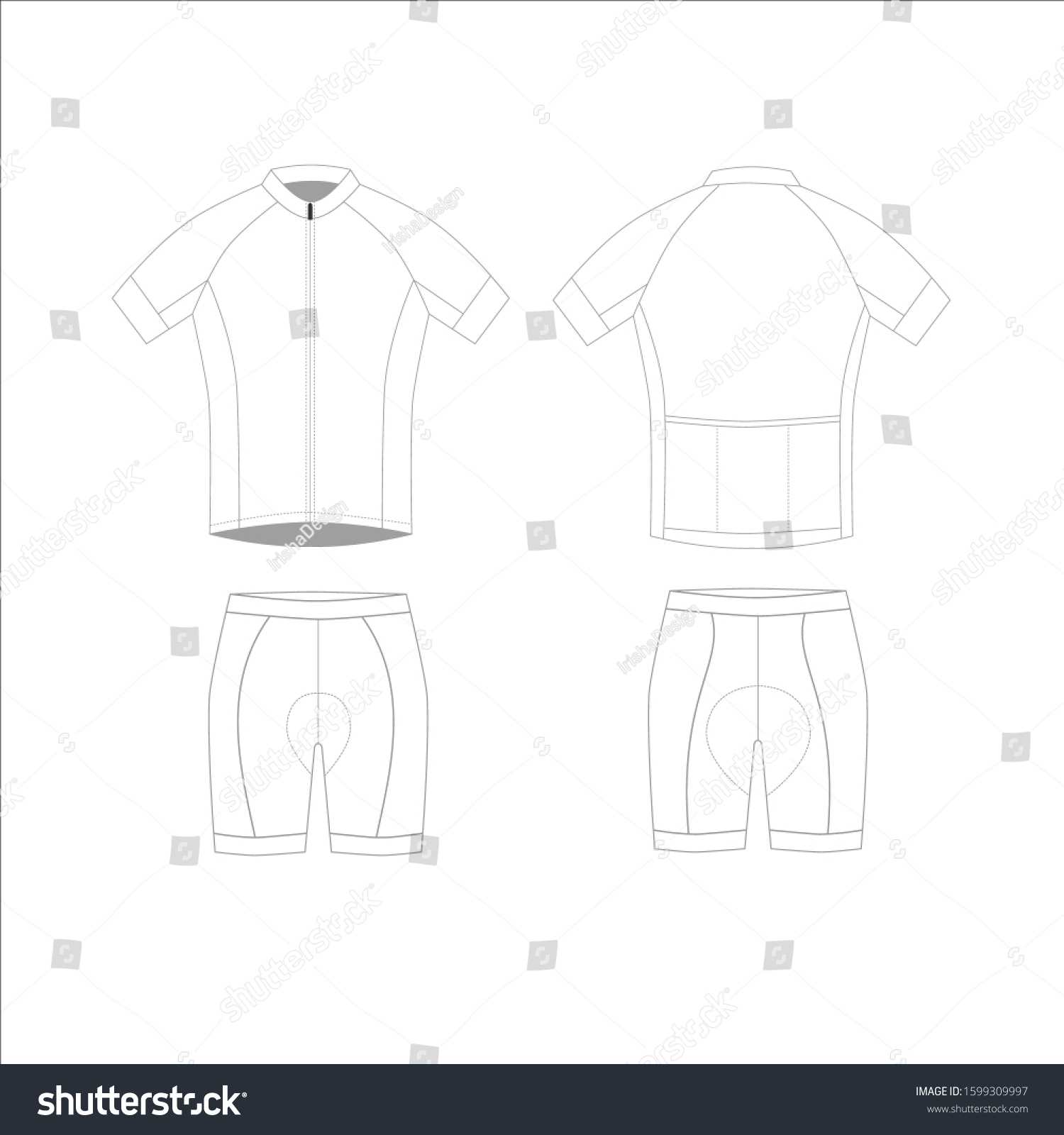 Cycling Jersey Vector Blank Template Stock Vector (Royalty Free  Inside Blank Cycling Jersey Template