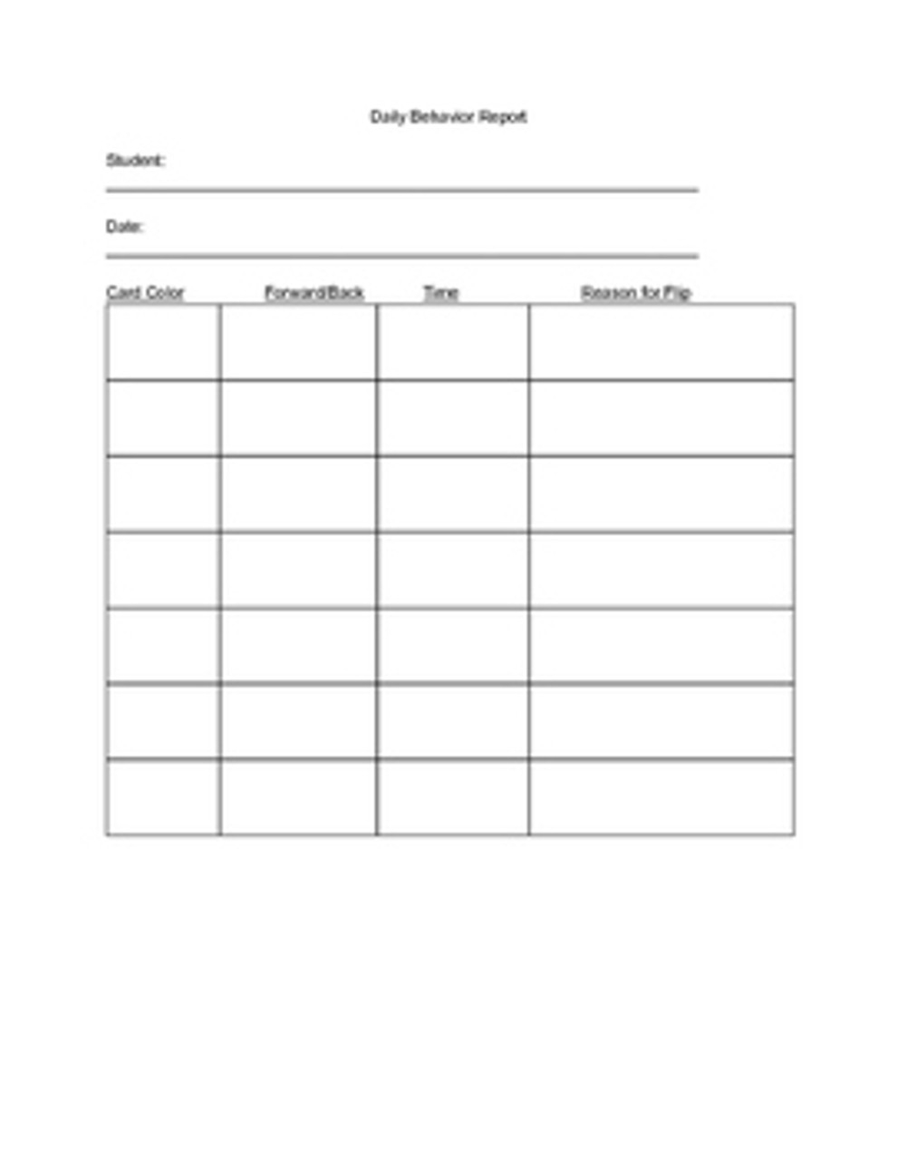 Daily Behavior Report Template - Amped Up Learning For Daily Behavior Report Template