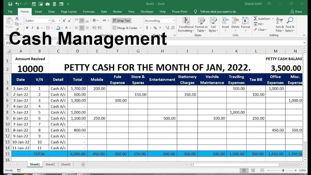 Daily Cash Sheet Template Excel Monthly Petty Cash Format With Regard To Petty Cash Expense Report Template