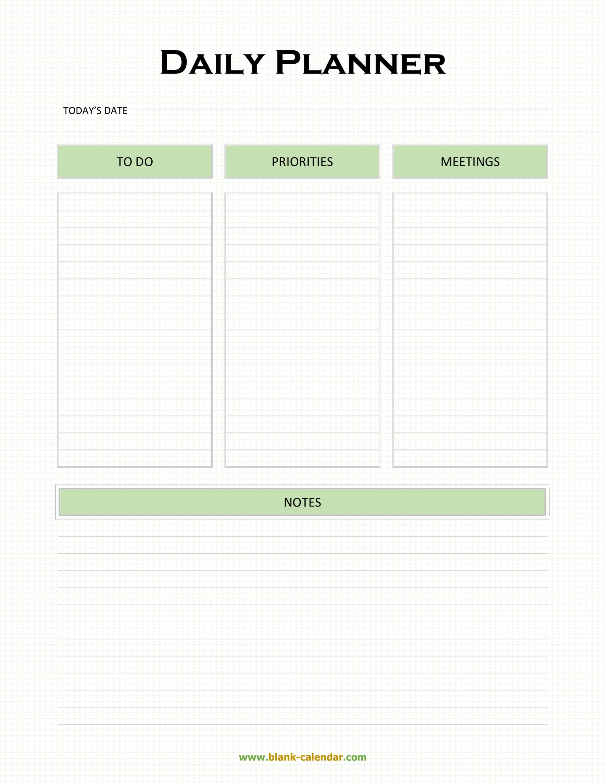 Daily Planner Templates (WORD, EXCEL, PDF) For Printable Blank Daily Schedule Template