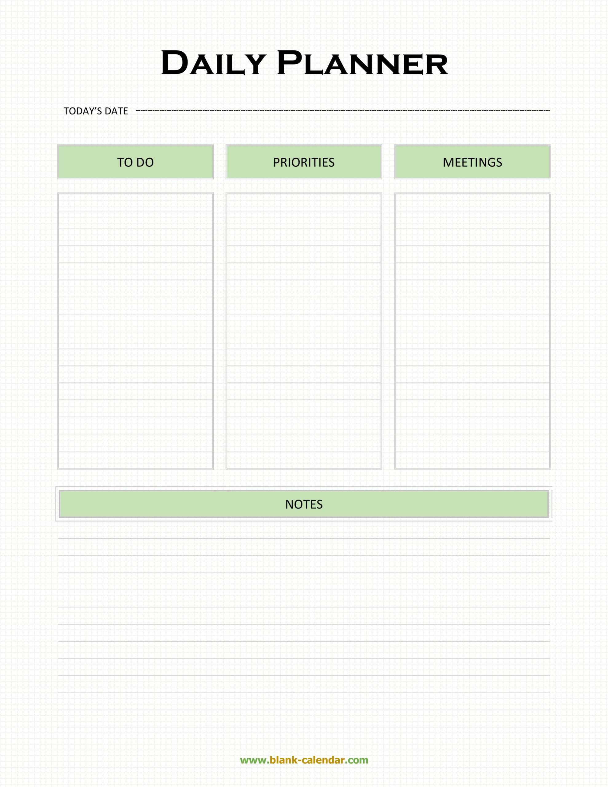 Daily Planner Templates (WORD, EXCEL, PDF) For Printable Blank Daily Schedule Template