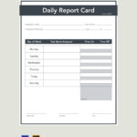 Daily Report Card Template – Illustrator, PSD  Template