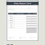 Daily Report Card Template – Illustrator, PSD  Template