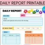 Daily Report Form Daily Log Daycare Daily Report Infant – Etsy With Daycare Infant Daily Report Template