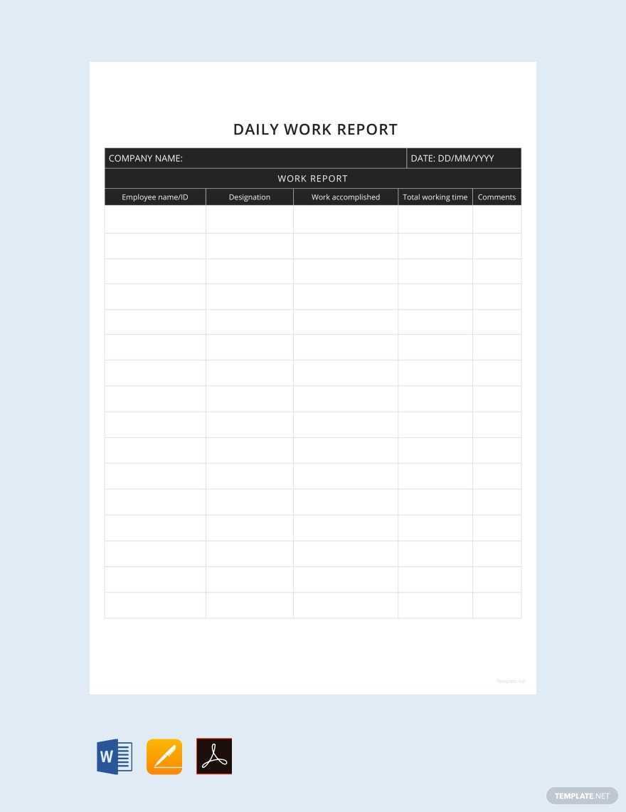 Daily Report Templates – Format, Free, Download  Template