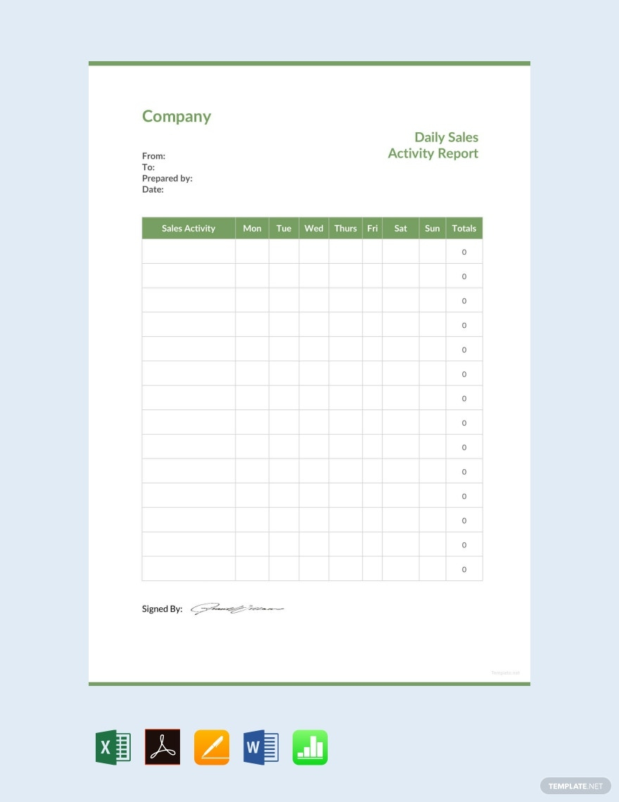 Daily Sales Activity Report Template - Google Docs, Google Sheets  With Daily Sales Report Template Excel Free