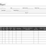 Daily Shift Report – Throughout Shift Report Template