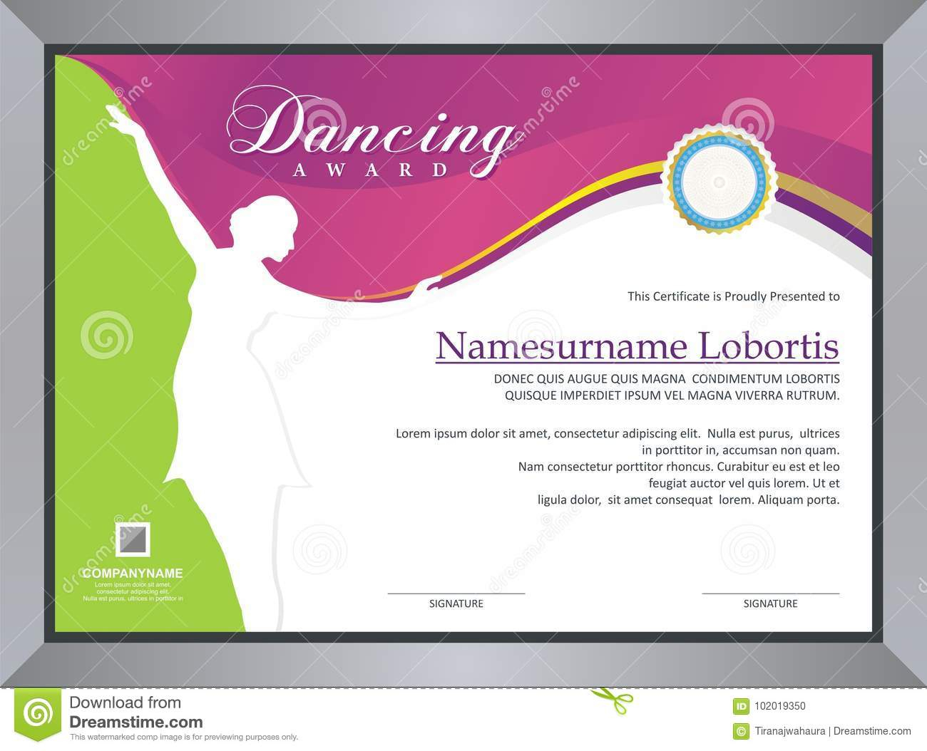 Dance Award Certificate Stock Illustrations – 10 Dance Award  Inside Dance Certificate Template