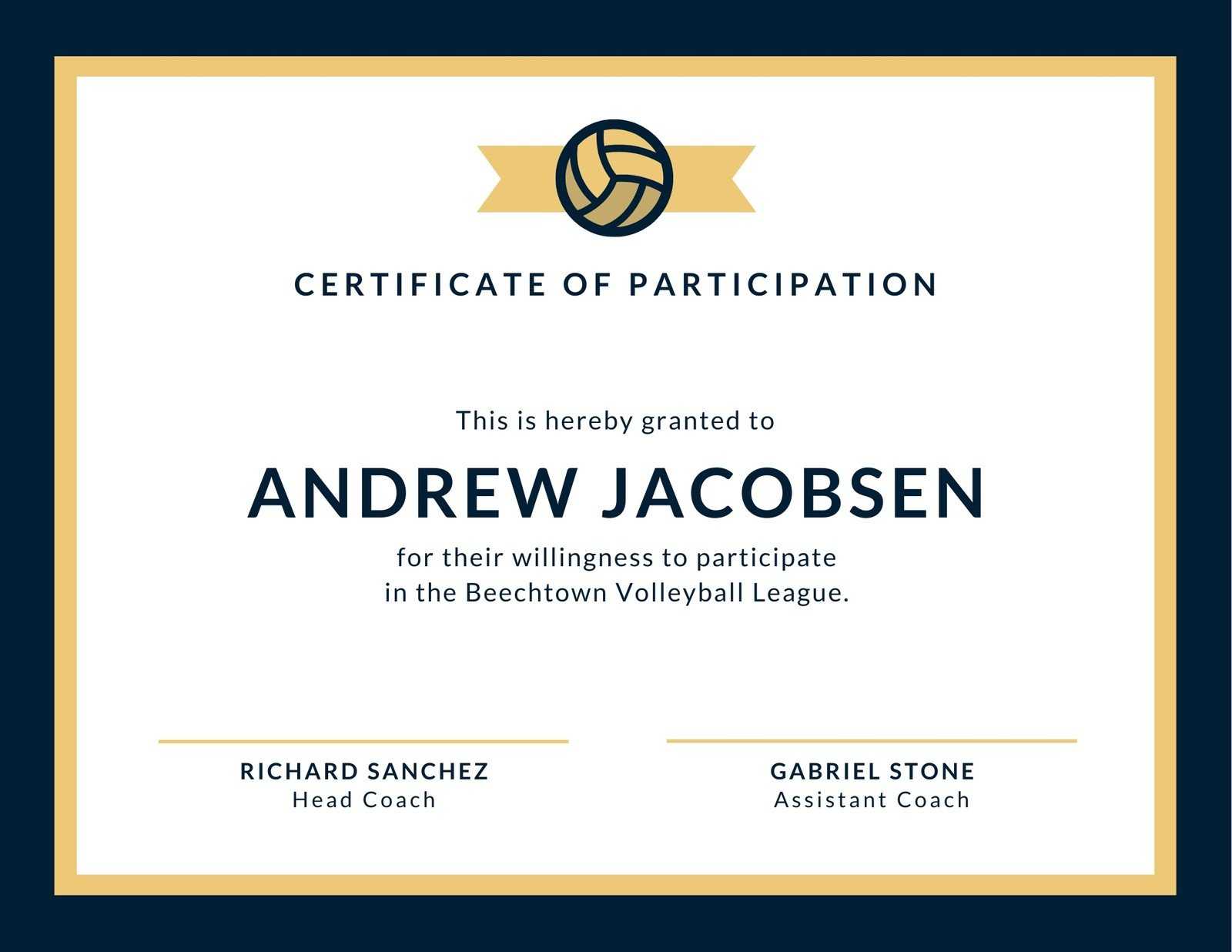 Dark Blue & Beige Simple Sport Certificate - Templates by Canva Inside Sports Day Certificate Templates Free Dark Blue & Beige Simple Sport Certificate - Templates by Canva Inside Sports Day Certificate Templates Free