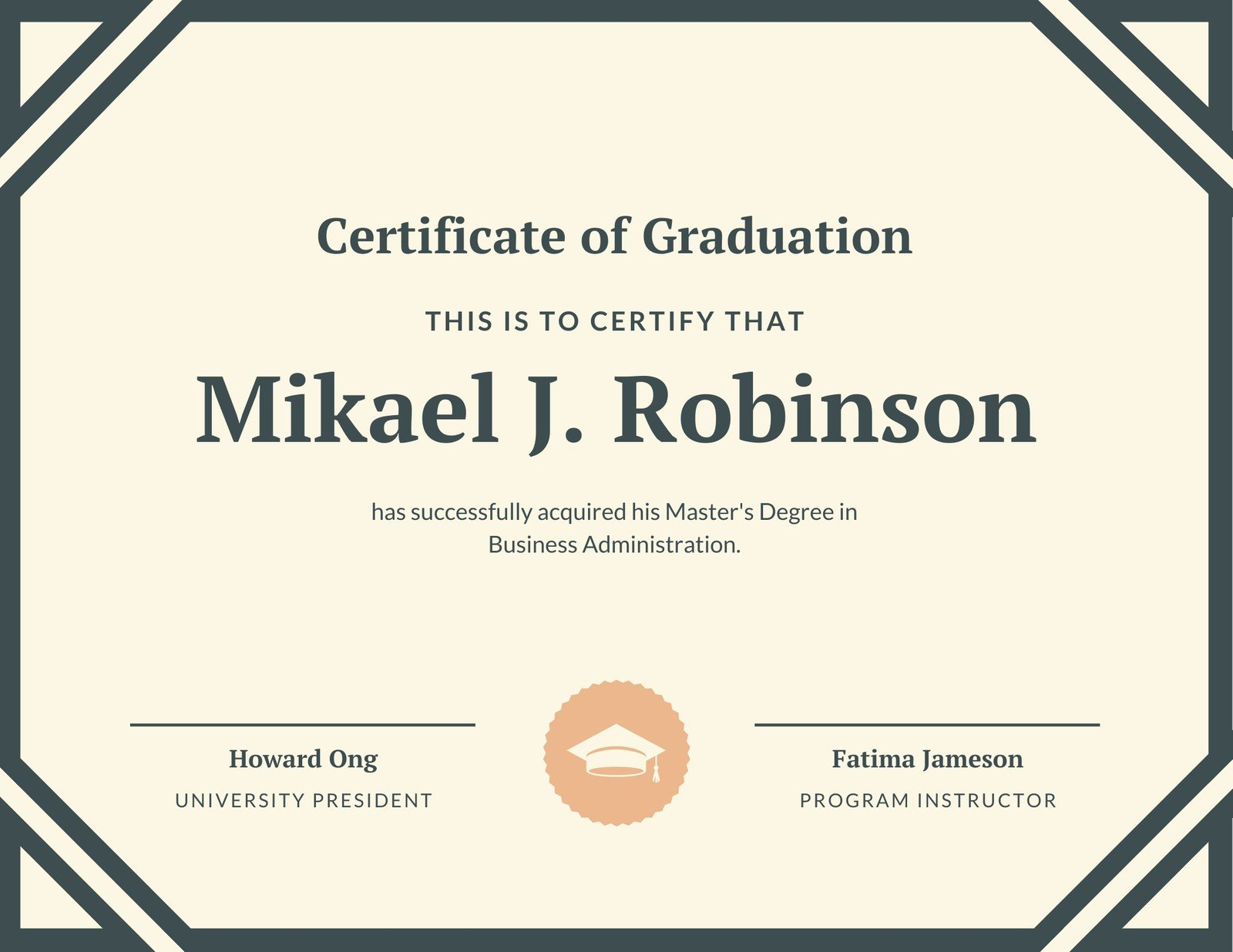 Dark Green and Beige University Business Diploma Certificate  With University Graduation Certificate Template