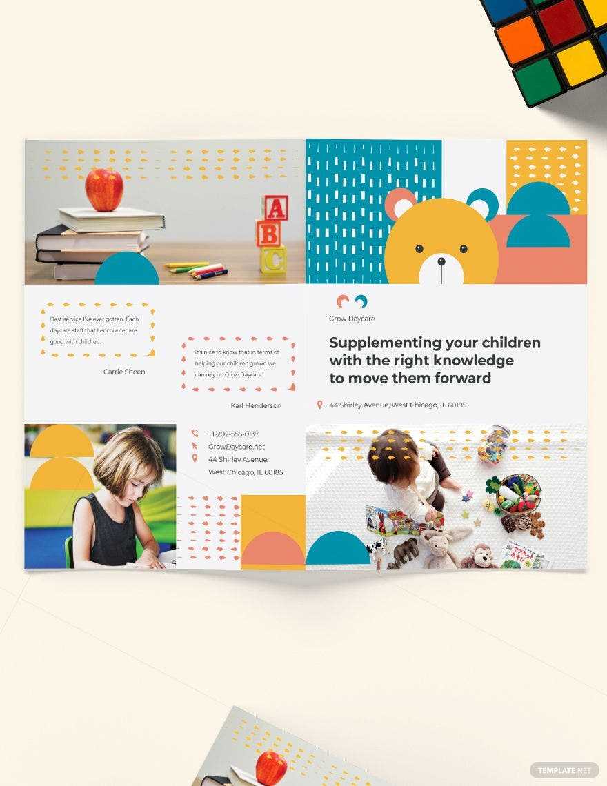 Daycare Center Bi-Fold Brochure Template - Illustrator, InDesign With Daycare Brochure Template Daycare Center Bi-Fold Brochure Template - Illustrator, InDesign With Daycare Brochure Template