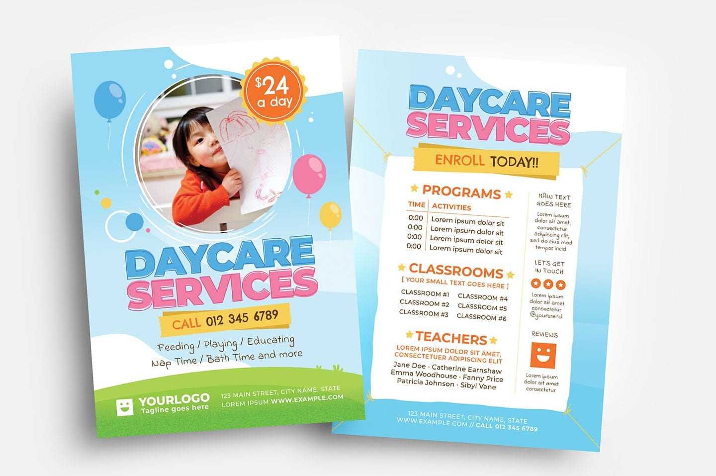 Daycare Flyer Templates - PSD, Ai & Vector - BrandPacks Throughout Daycare Brochure Template Daycare Flyer Templates - PSD, Ai & Vector - BrandPacks Throughout Daycare Brochure Template