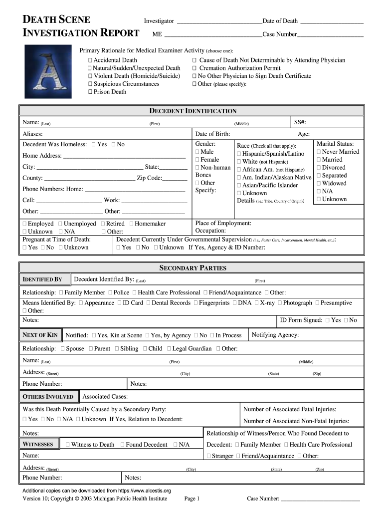 death investigation report: Fill out & sign online  DocHub Pertaining To Investigation Report Template Doc