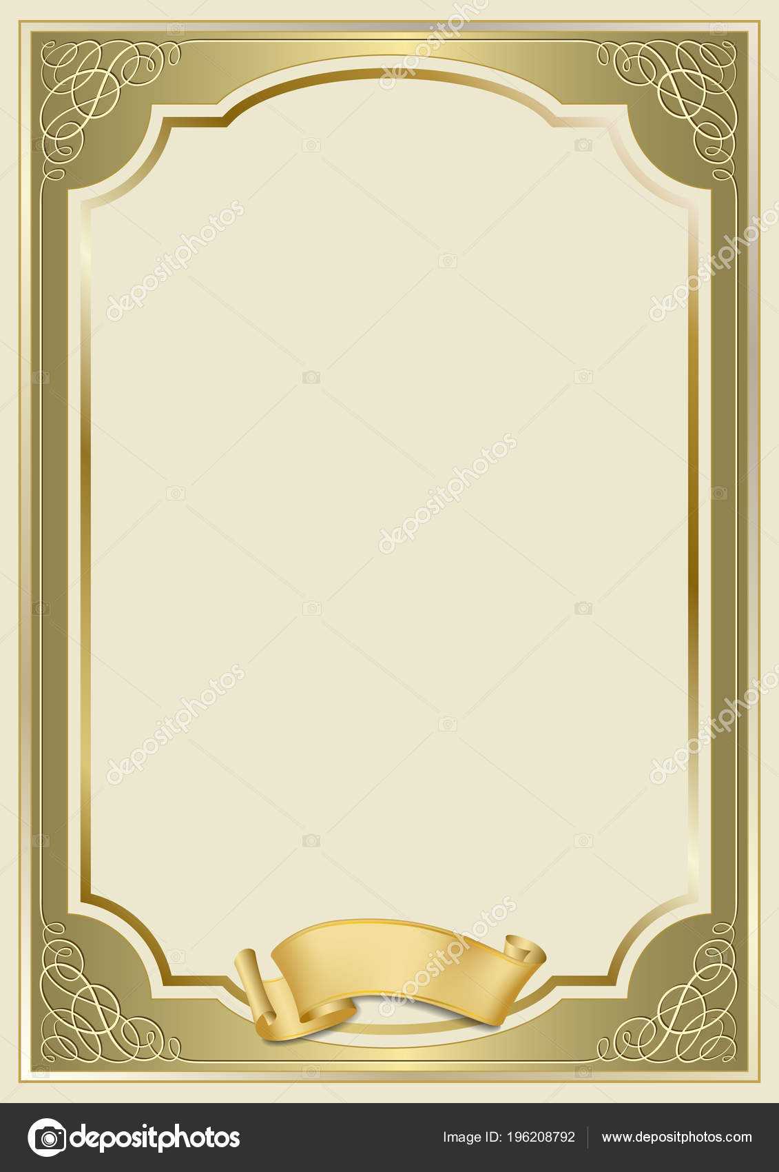 Decorative Rectangular Framework Scroll Template Diploma  With Regard To Certificate Scroll Template