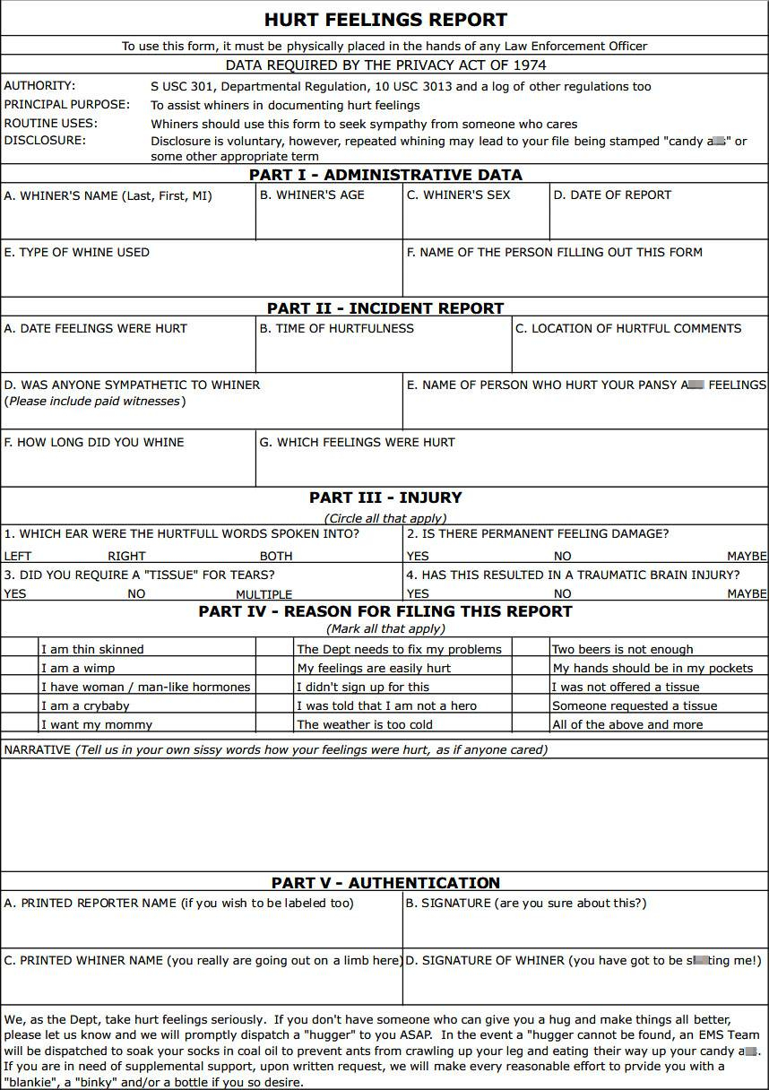 Delaware Parents Angry After School Accidentally Sends Out ‘Hurt  For Hurt Feelings Report Template
