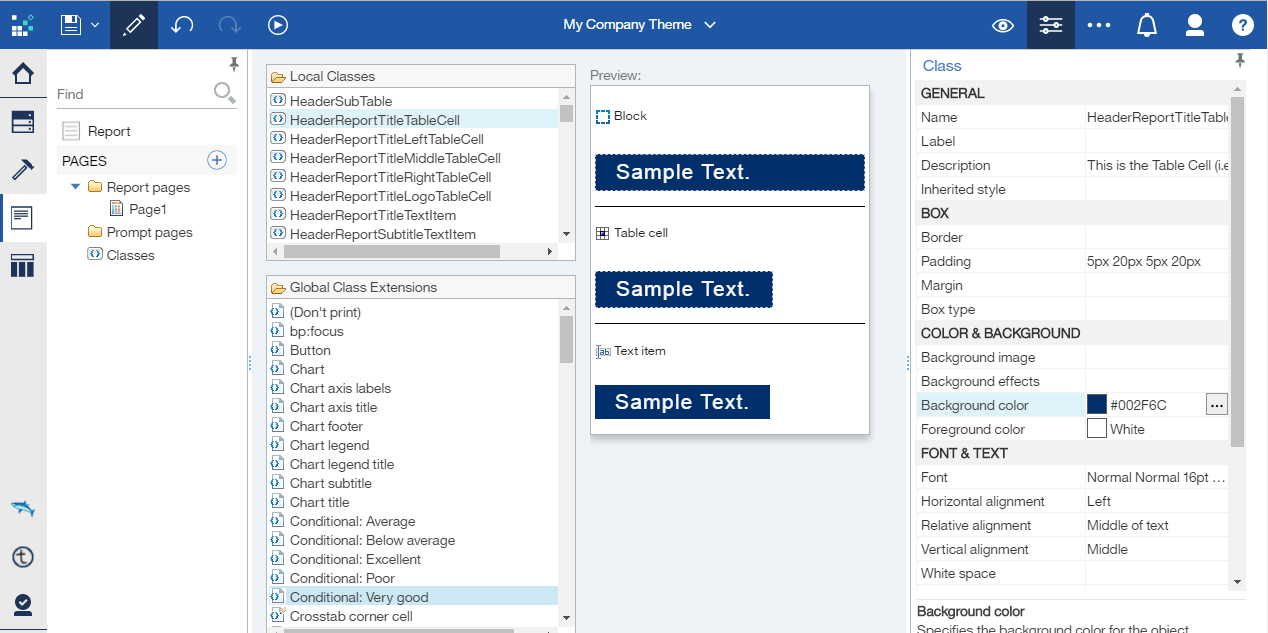 Design Templates And Themes In Cognos Analytics — PMsquare With Cognos Report Design Document Template