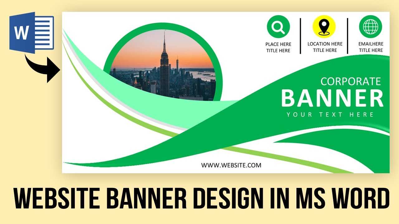 Design Website banner in Microsoft Office Word  Word Tutorial  Throughout Microsoft Word Banner Template