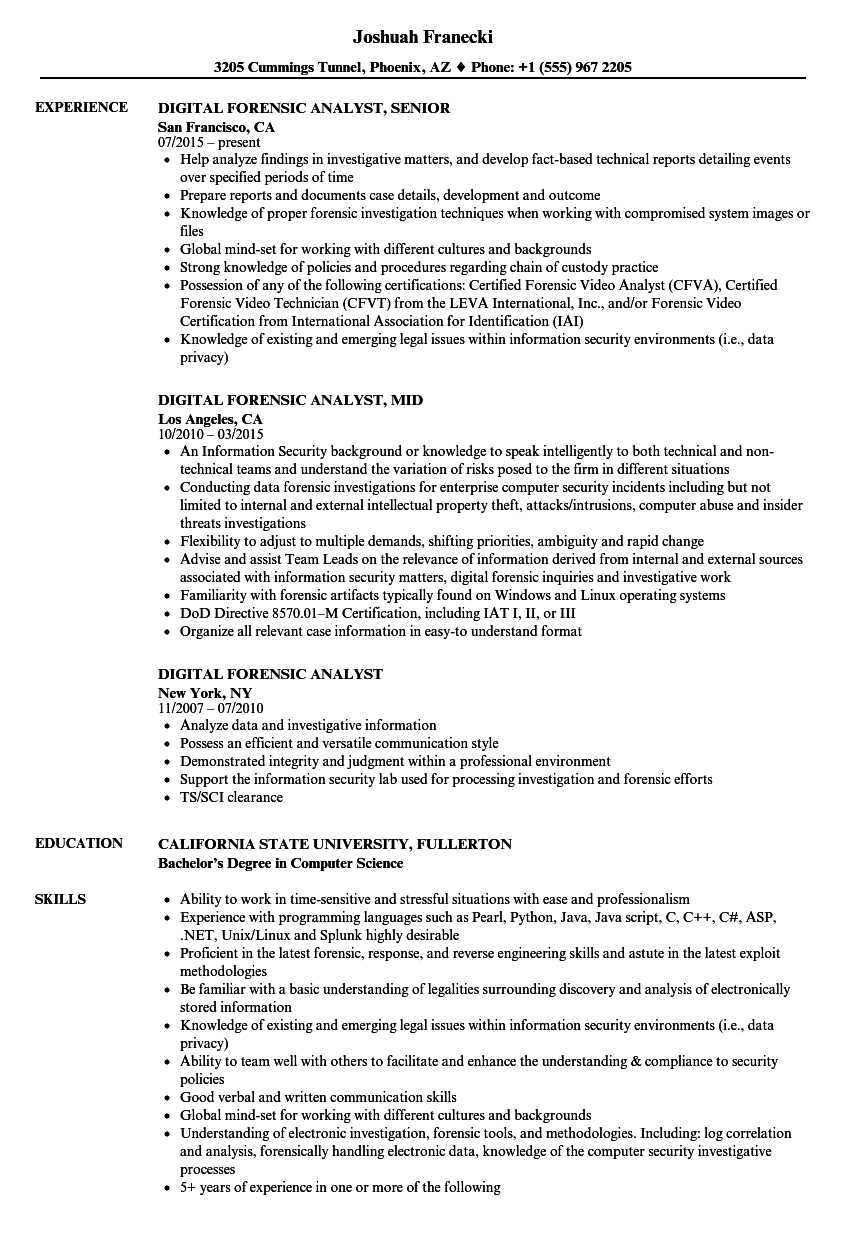 Digital Forensic Analyst Resume Samples Velvet Jobs Throughout Forensic Report Template Digital Forensic Analyst Resume Samples Velvet Jobs Throughout Forensic Report Template