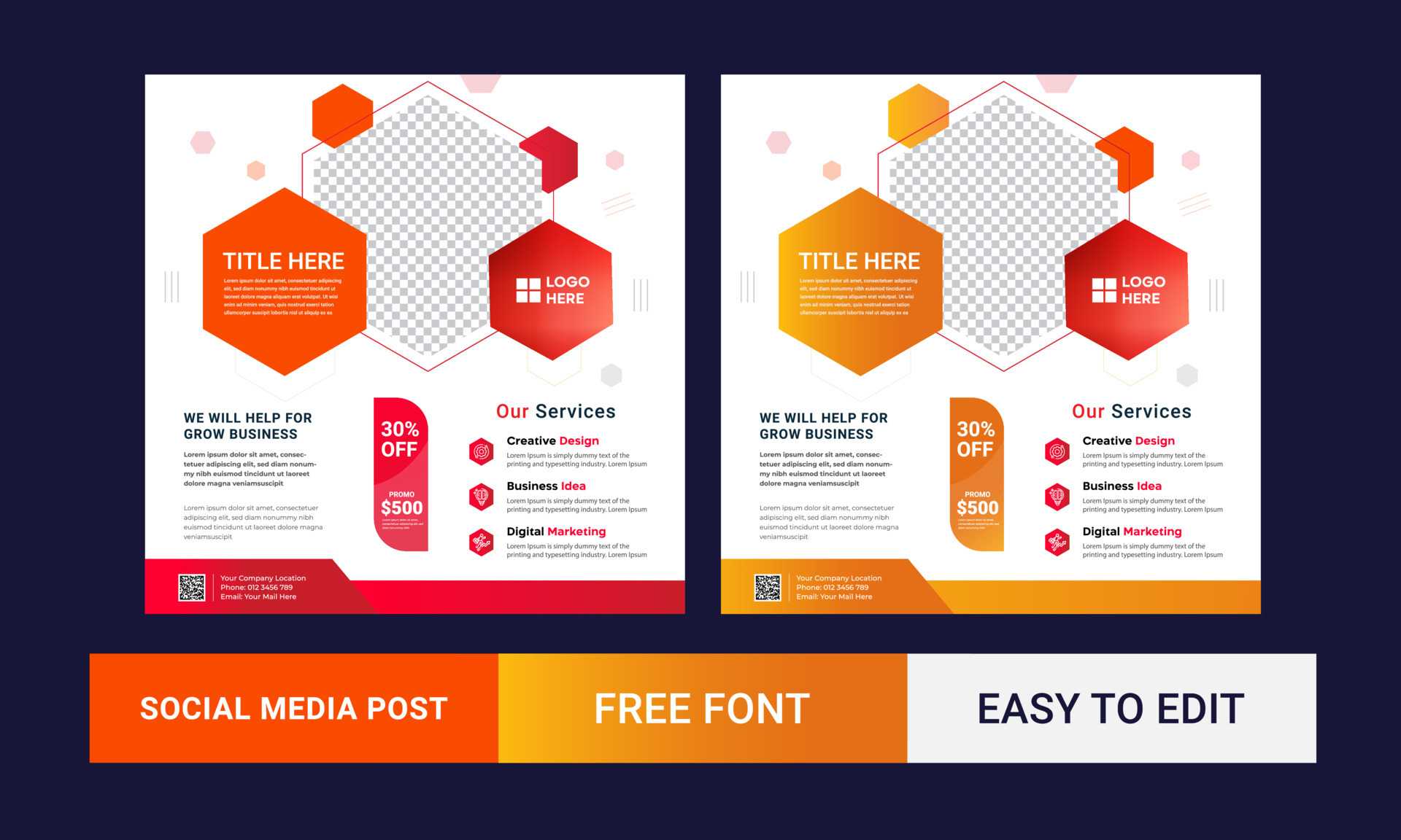 Digital marketing social media post and web banner social media  Within Social Media Brochure Template