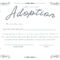 DIGITAL Printable Adoption Certificate Vintage – Etsy