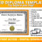 Diploma Template – Etsy For Ged Certificate Template