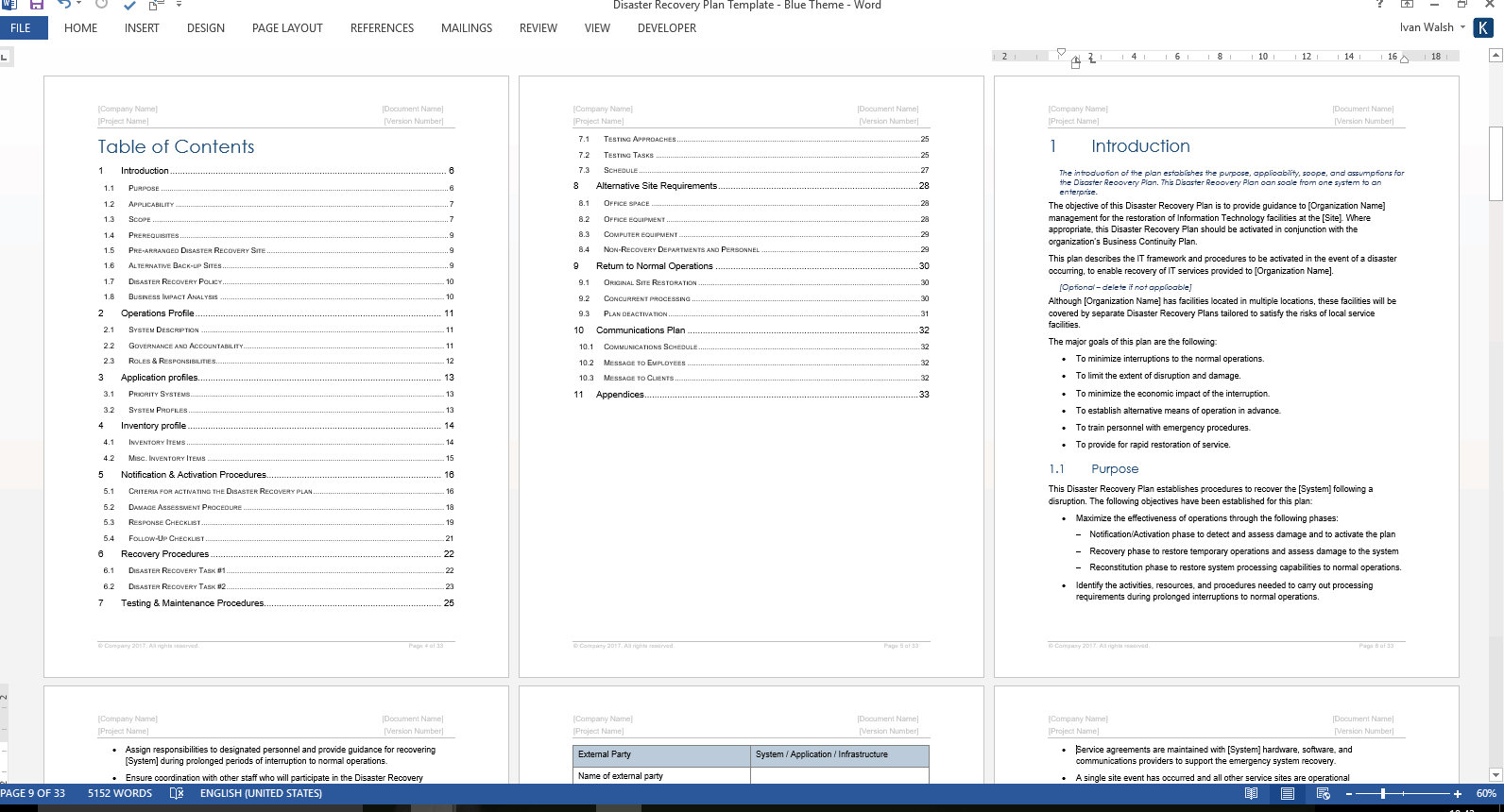 Disaster Recovery Plan Template (MS Word+Excel) – Templates, Forms  Inside Dr Test Report Template