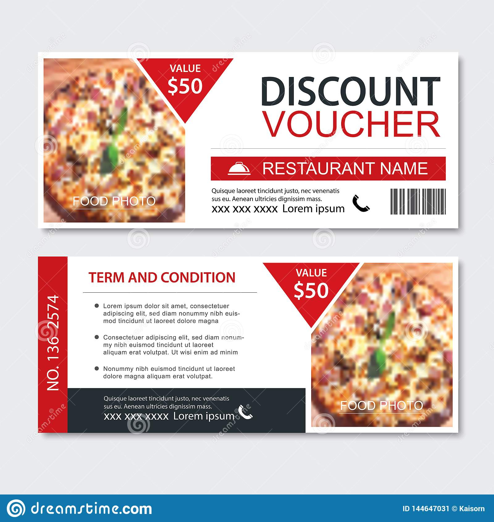 Discount Gift Voucher Fast Food Template Design